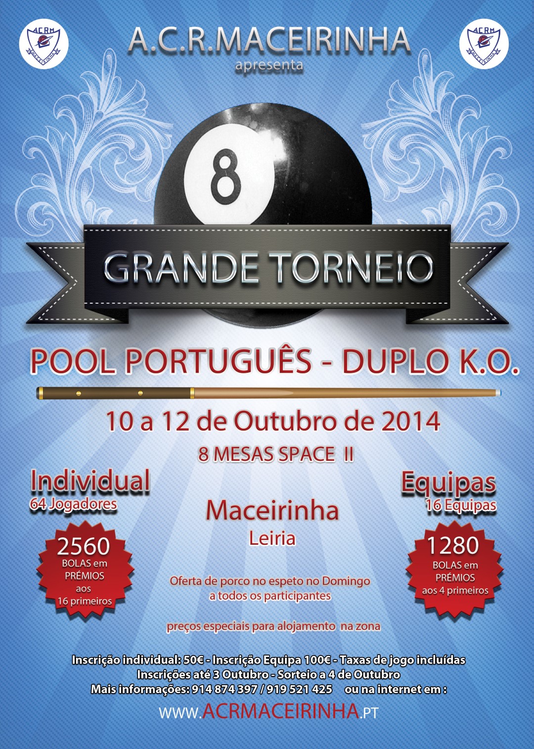 Torneio de Pool Português – A.C.R. Maceirinha – 10 a 12 de Outubro de 2014 Cartaz Torneio Pool Portugues 2014 Acr Maceirinha